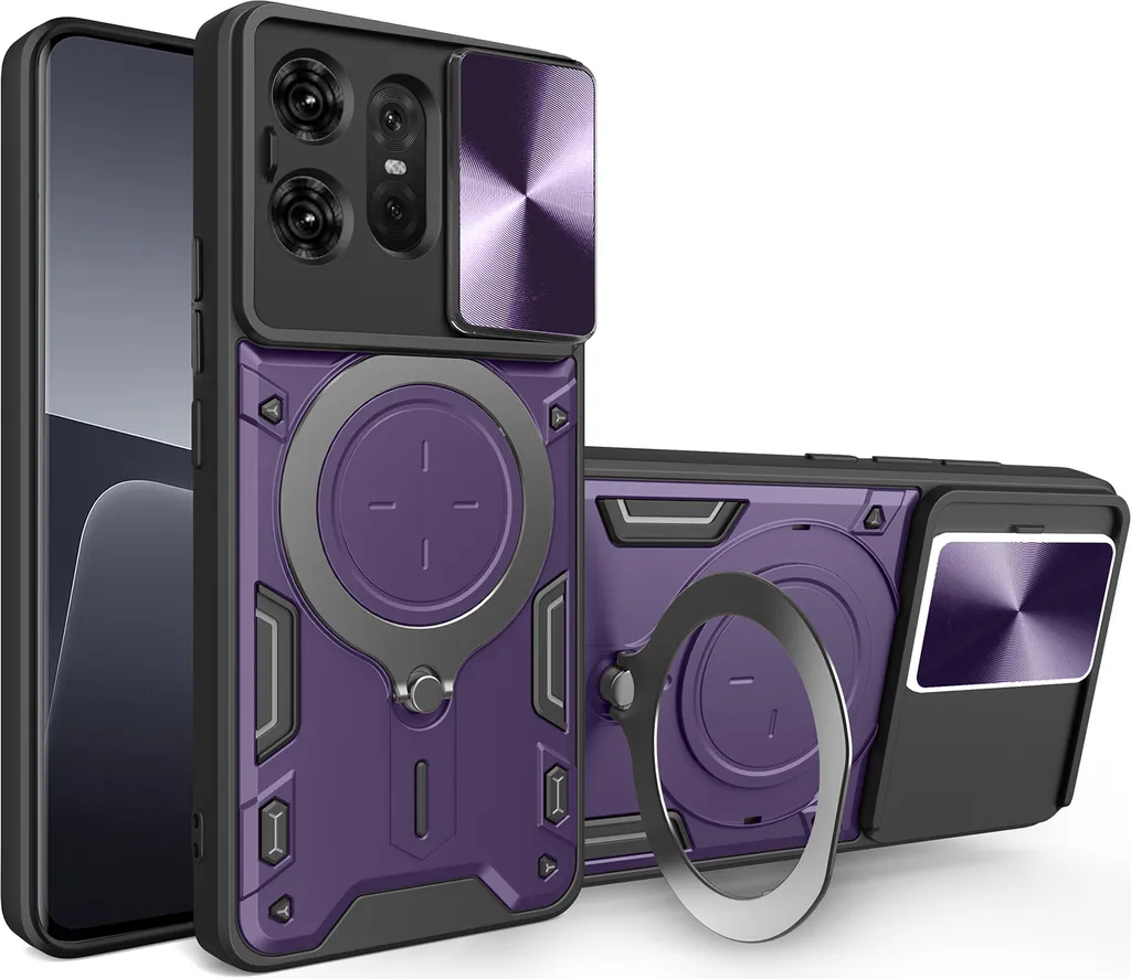 Cover Militare Motorola Edge 50 Pro Viola - Dual Layer & Camera Protection