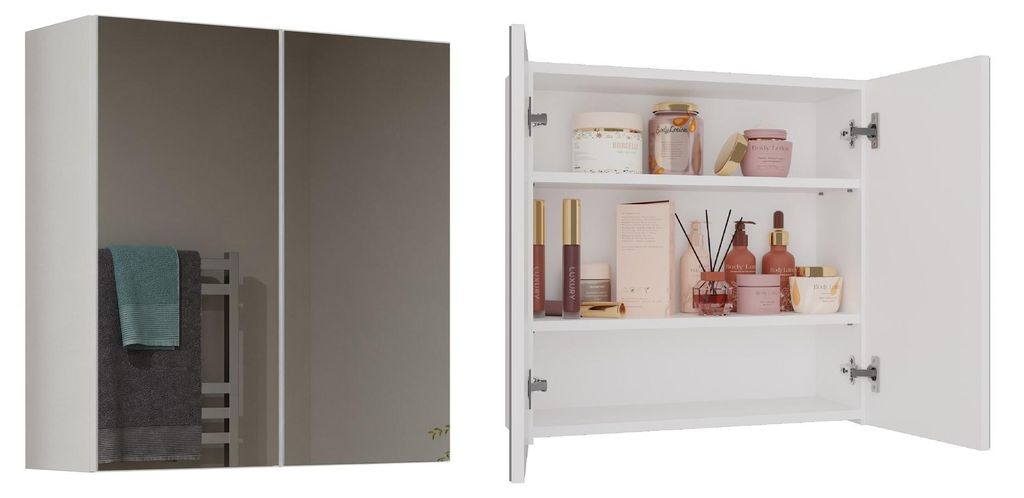 Topeshop POLA 2DL BIEL, Weiß, Wand-montiert, 3 Regale, 2 Produktbild 