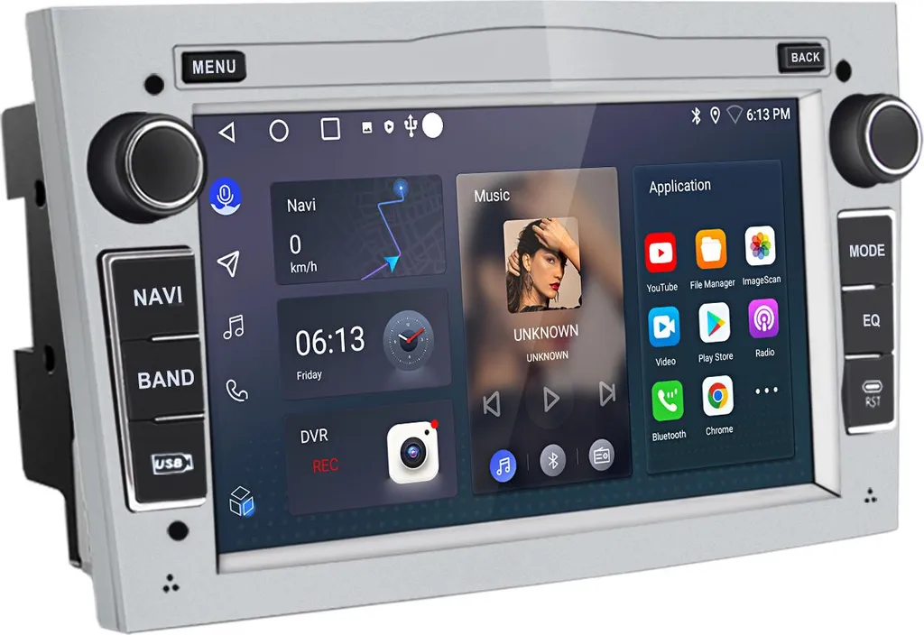 Autoradio 2 Din Opel 7 Pollici 2+64GB Argento DSP CarPlay WiFi GPS