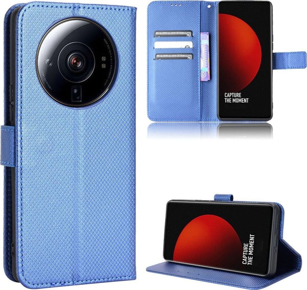 König Design Hülle kompatibel mit Xiaomi 12S Ultra Kunstleder Handyhülle - Handy Case Blau