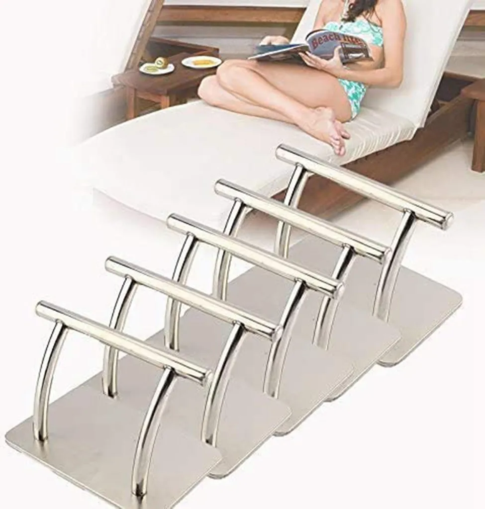 Repose-pied coiffeur inox brillant - Support client professionnel x2