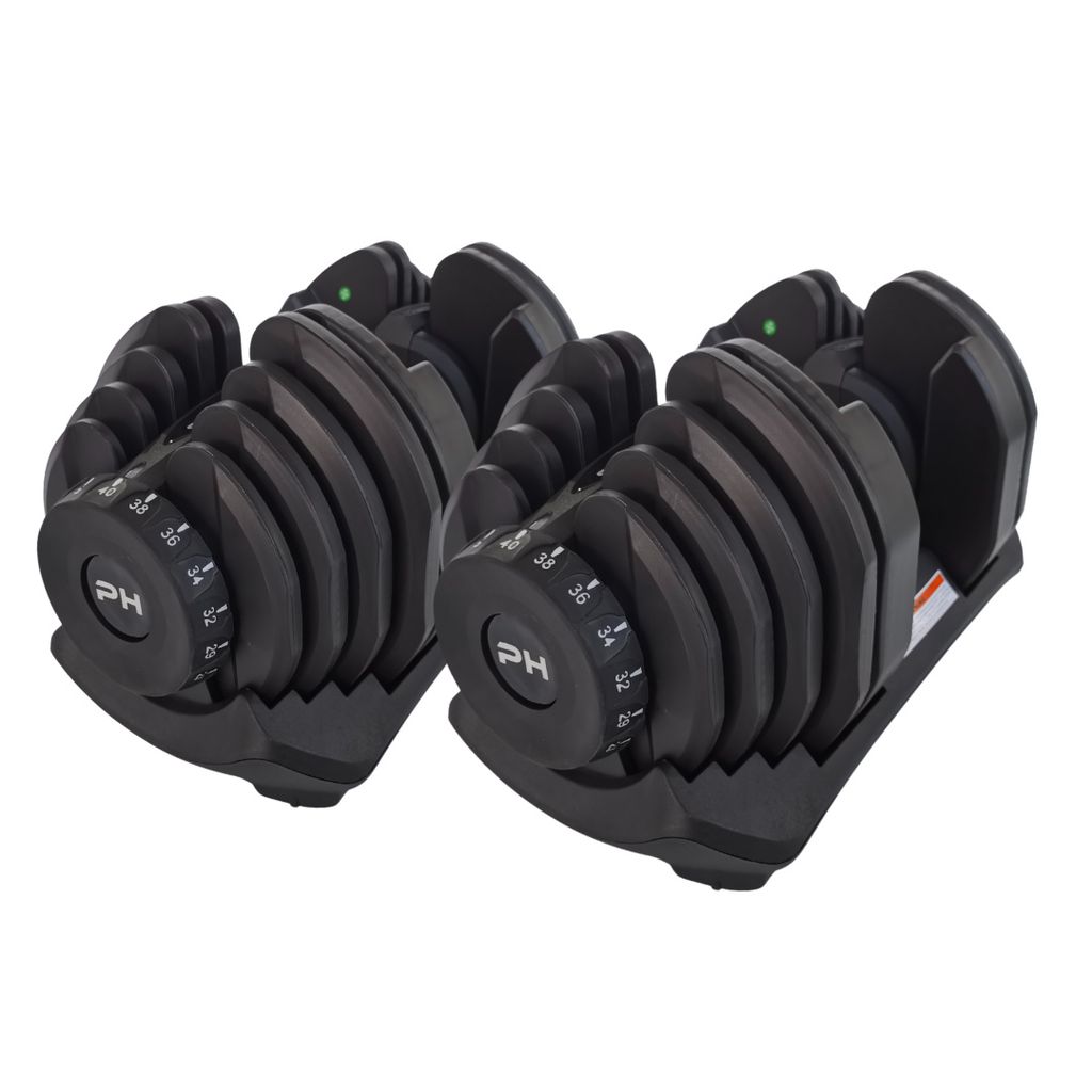 PH Fitness Verstellbare Hantel Set 40KG - 2 STÜCK - Smart Hanteln - Adjustable Dumbbells von 5 bis 40 kg - Komplette 17-in-1 Kurzhantel Dumbells
