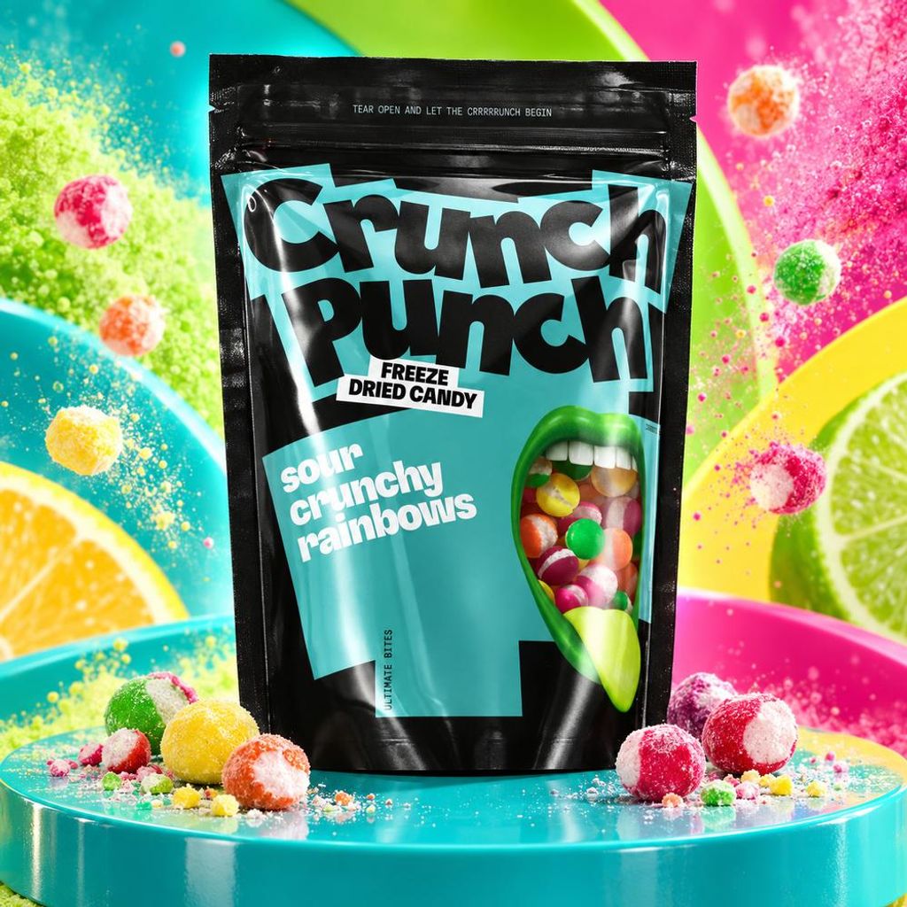 Crunch Punch Freeze Dried Candy Sour Crunchy Rainbows Produktbild 