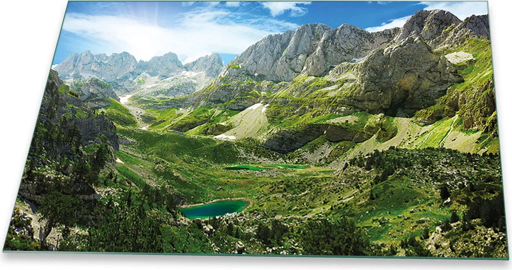 Vetro per alzatina in ceramica decorazione universale 80x52 verde paesaggio
