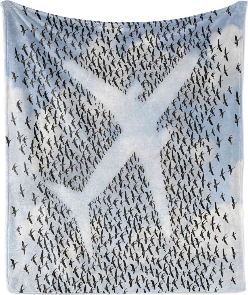 ABAKUHAUS Reise Weich Flanell Fleece Decke, Hummingbird Urlaub, Gemütlicher Plüsch für den Innen- und Außenbereich, 125 x 175 cm, Blassblau Sch...