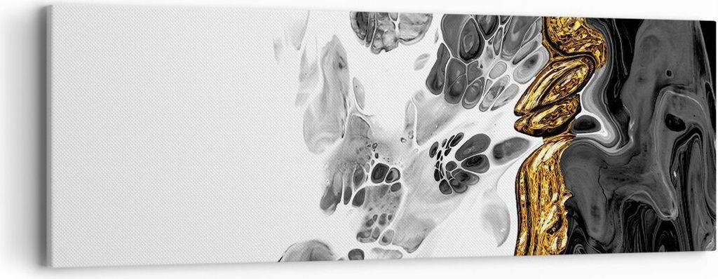 Bild auf Leinwand - Leinwandbild - Einteilig - Abstraktion verschüttet Kontrast - 90x30cm - Wand Bild - Wanddeko - Wandbilder - Leinwanddruck - Bi...