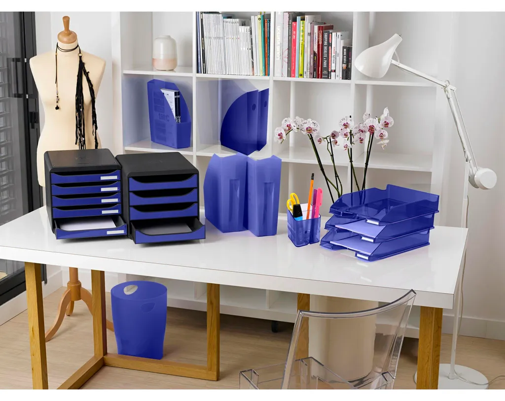 Organiseur de bureau A4 Linicolor bleu royal pour trier vos documents - 6u - 4