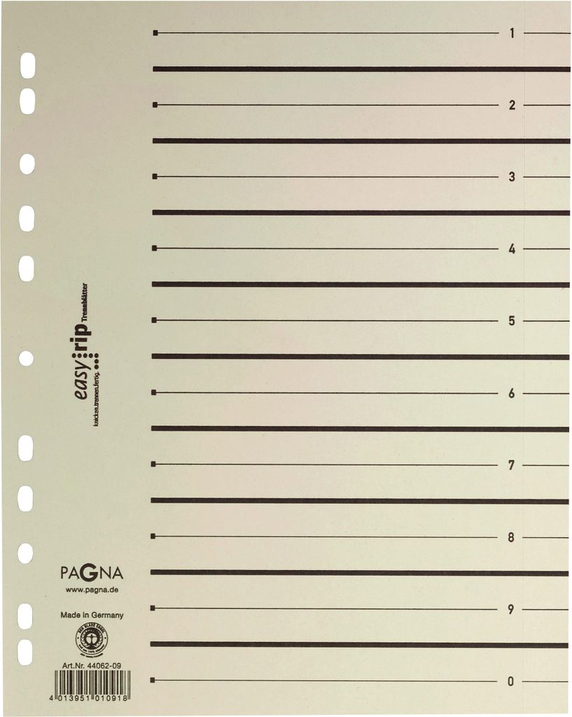 Pagna Trennblätter Easy Rip, Beige, Karton, A4, 100 Produktbild 