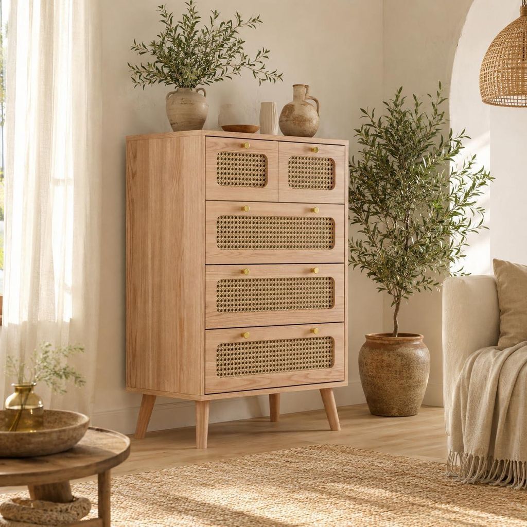 Commode en rotin INONEFT, meuble de rangement avec système Image du produit 