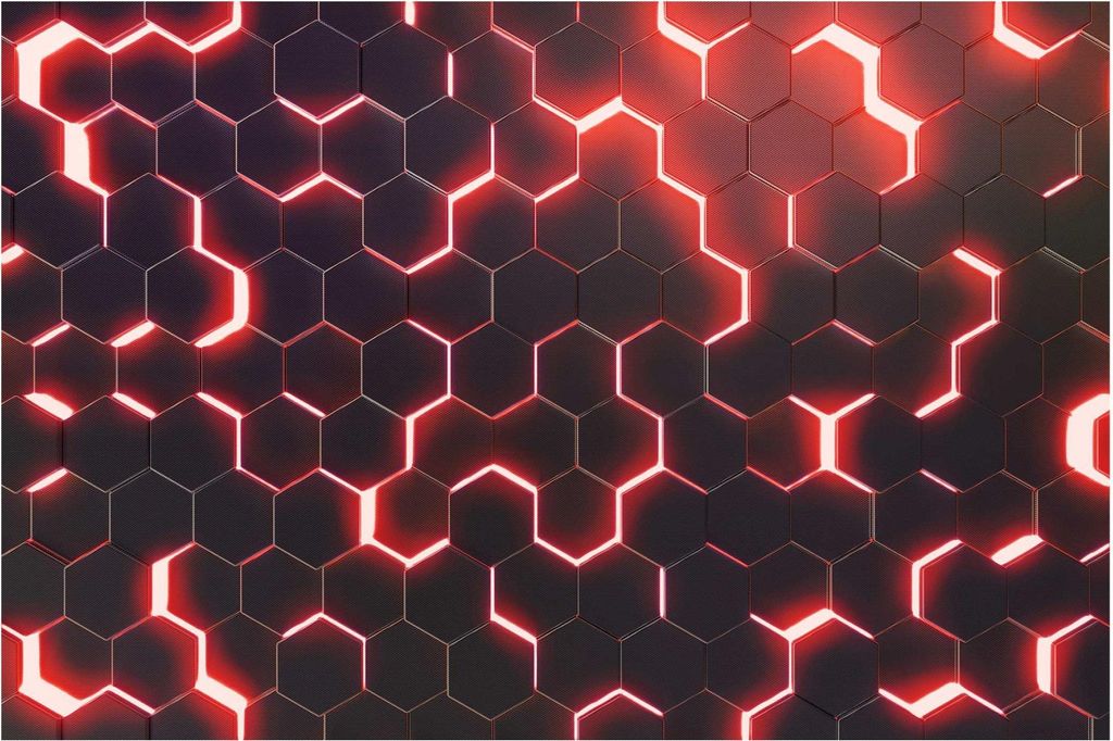 Fototapete Muster - Vliestapete - Bildtapete UV-beständig Geometrisch schwarz 3D-Effekt Neon Art Wandtapete geruchsfrei