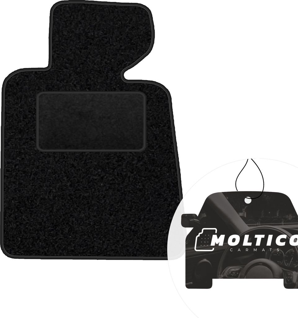 moto-MOLTICO Fahrer Fußmatte Auto Velours Fahrerseite Autoteppiche Schwarz Fahrermatte 1-teilig passend für BMW 3er E30 Cabrio 1982-1994