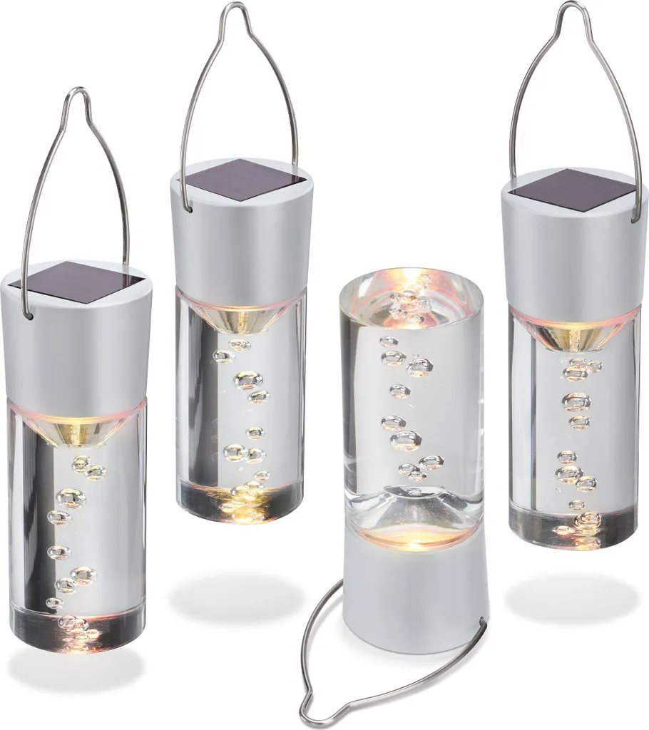 Lampes Solaires Acryl Bubbles Résistantes aux Intempéries Set de 4 Sticks