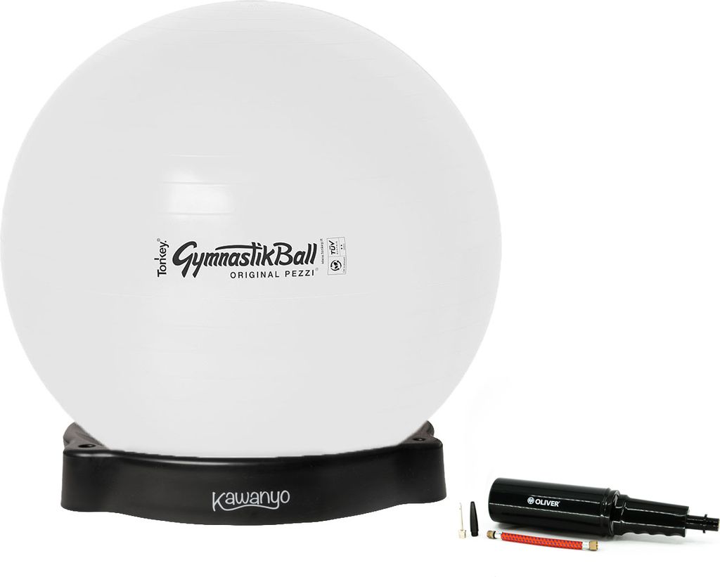 Original Pezzi Gymnastikball STANDARD m.Ballschale u. Pumpe - weiß