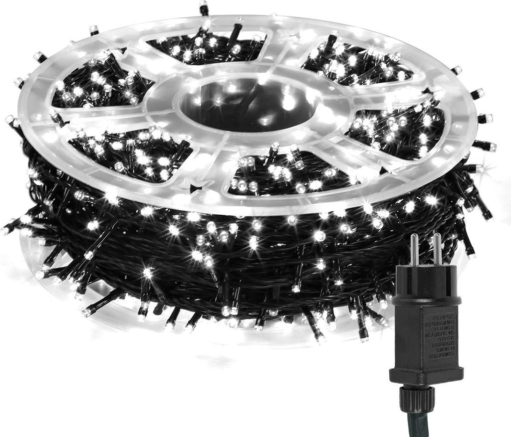 Izrielar 200M LED Lichterkette 1000LEDs 8 Modi mit Memory Funktion, Weihnachten Party Garten Bedienung Funkelnder Sterneffekt Deko Kaltweiß