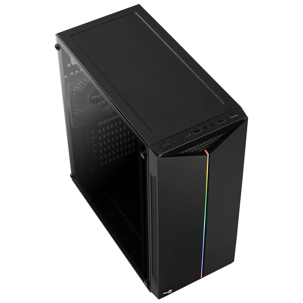 Boîtier PC Aerocool Split Midi Tower Noir avec Ruban LED RGB Stylé - 3