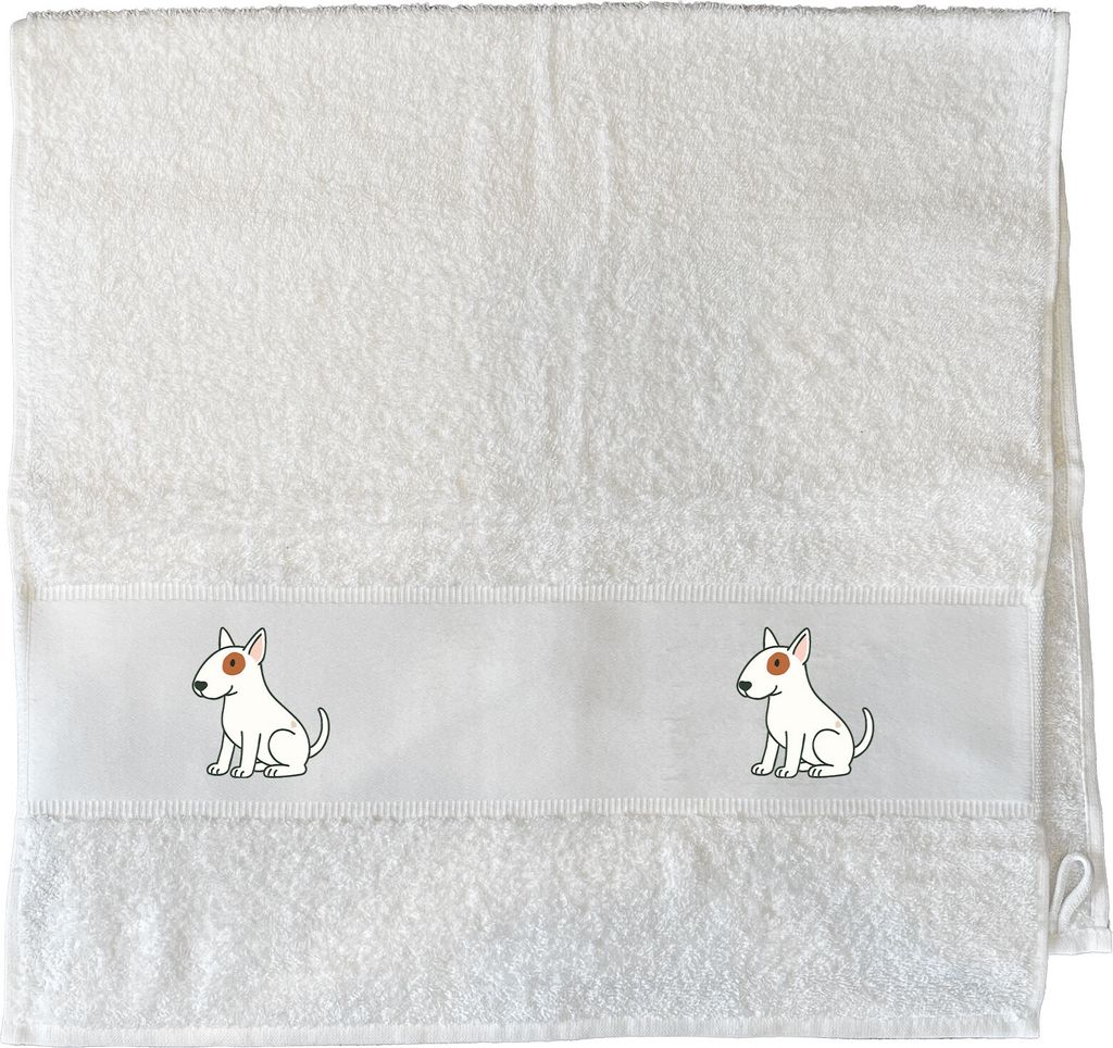 Huuraa Handtuch Bullterrier Comic Bulli 50x100cm White Baumwolle Handtuch Geschenkidee