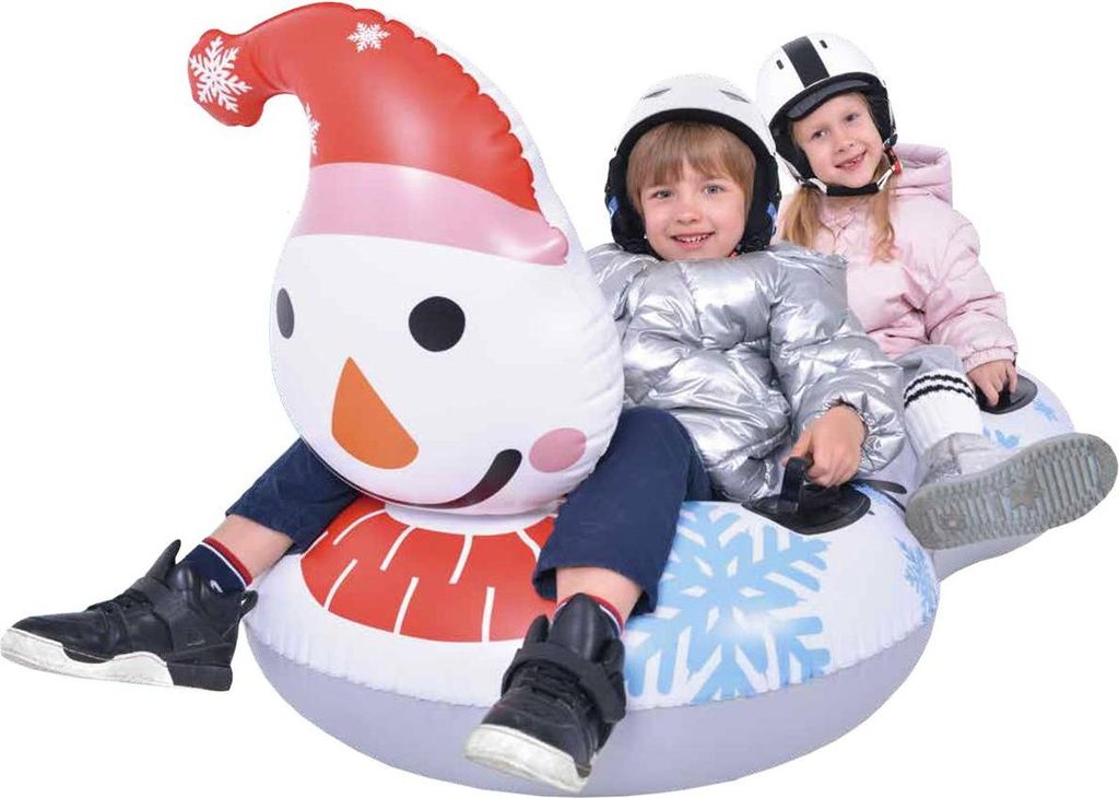 lUGE GONFLABLE 2 PERSONNES TOBOGGAN BONHOMME DE NEIGE Image du produit 