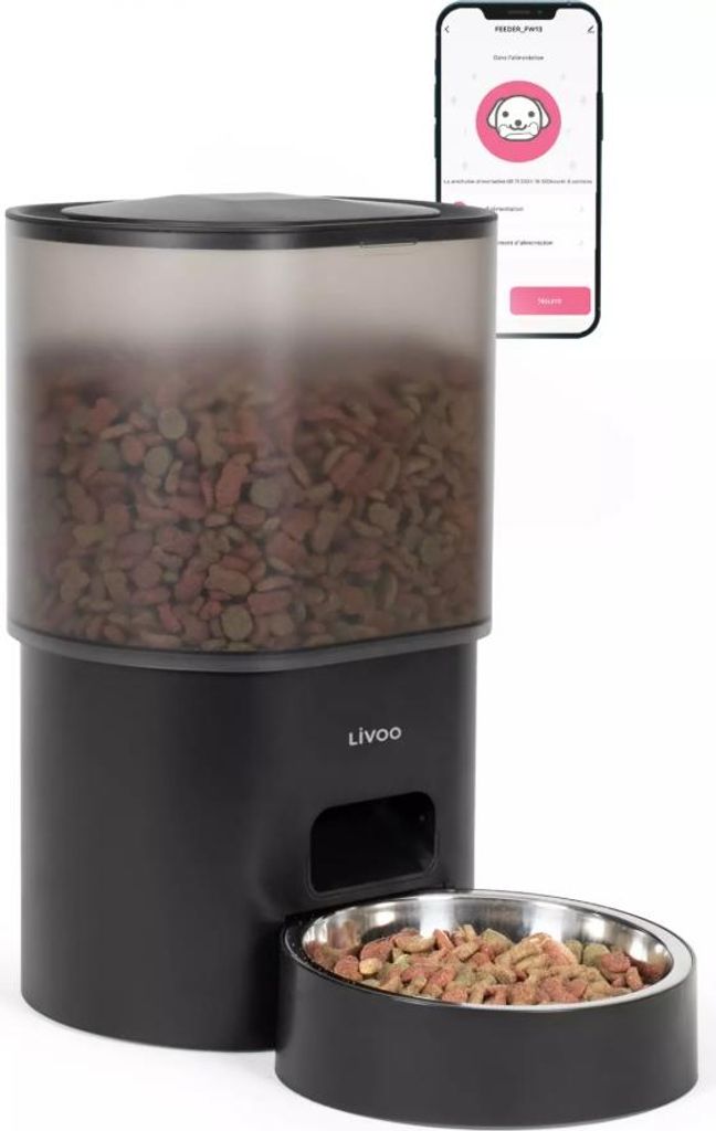 5-w-automatischer futterautomat für haustiere, schwarz Livoo PET106