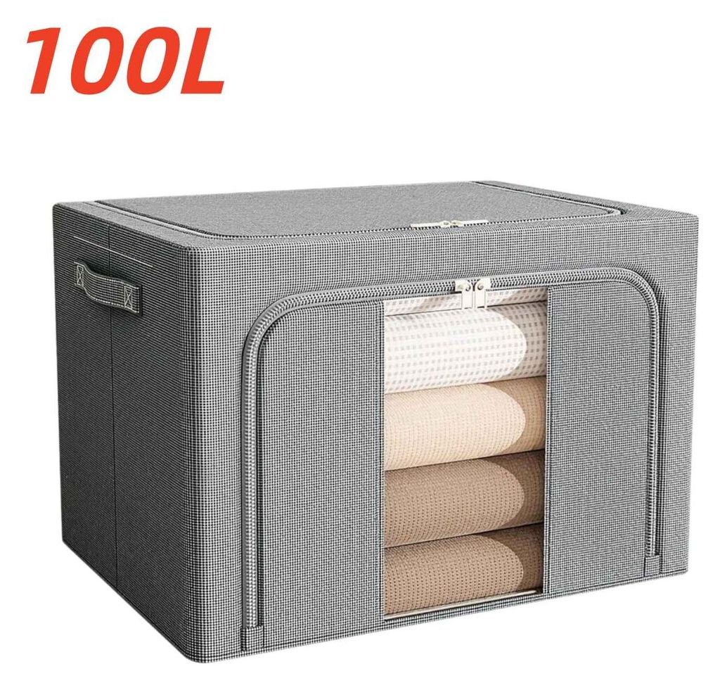 Zimilo 100L Faltbare Aufbewahrungsbox für Kleidung mit