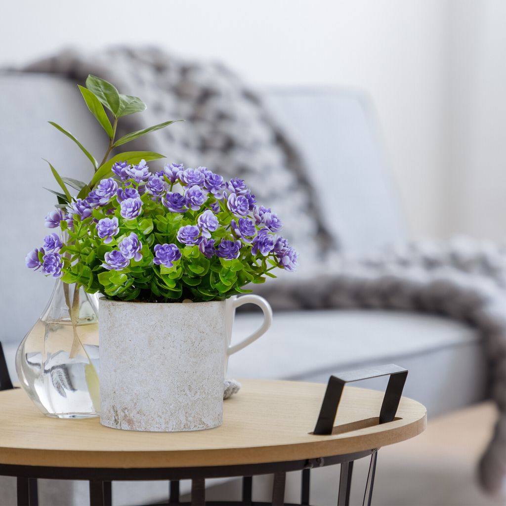 Relaxdays Kunstpflanzen 3er Set, verschiedene künstliche Produktbild 