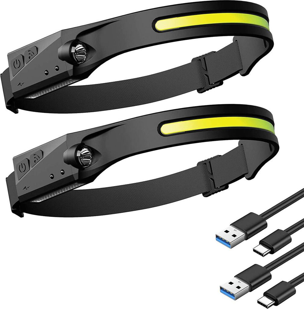 2 x LED Stirnlampe, Sensorscheinwerfer USB wiederaufladbar Produktbild 9