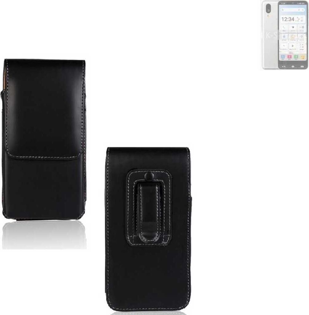 K-S-Trade Gürteltasche kompatibel mit Sharp Basio Active Schutz Hülle Handy Hülle mit Magnetverschluss Holster in schwarz