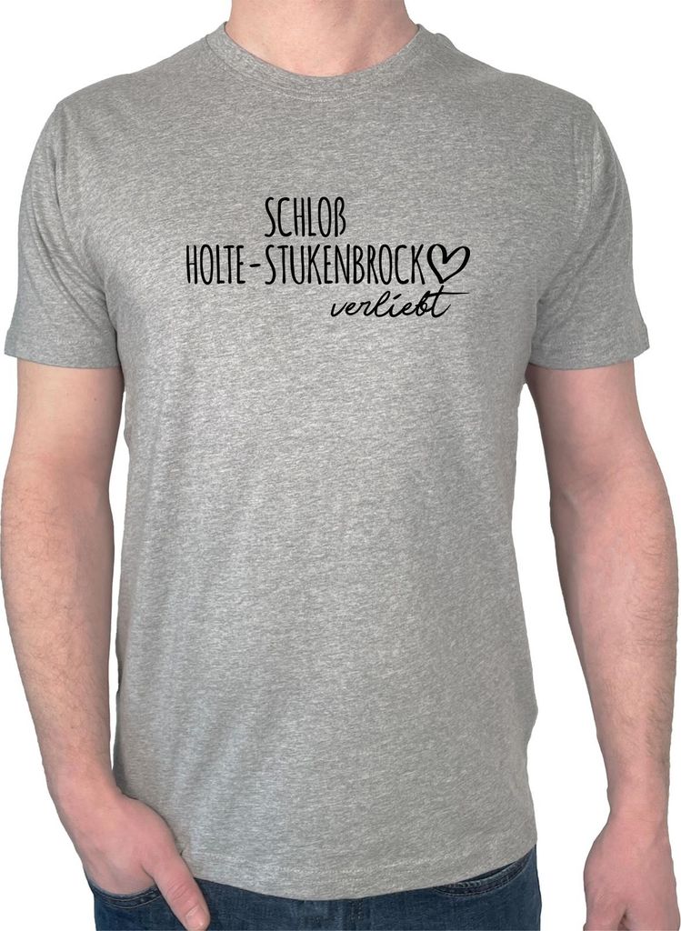 Huuraa Herren T-Shirt Schloß Holte-Stukenbrock verliebt XXL Sport Grey Bio Baumwolle Fairtrade Herrenshirt Geschenkidee