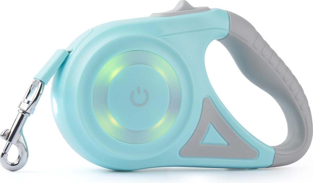 MODFU Hundeleinen, 5m Hundeleine, Automatische ausziehbare Hundeleine, LED-Licht, Für Kleine und Große Hunde, Gassi-Gehen, Reflektierend und Sich...