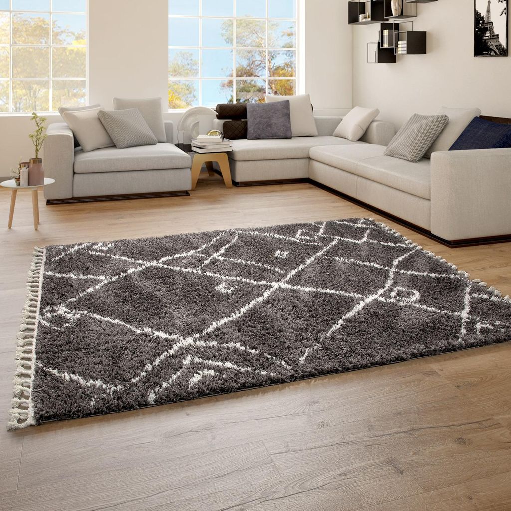 TT Home Wohnzimmerteppich Hochflor Langflor Abstrakt Mit Produktbild 