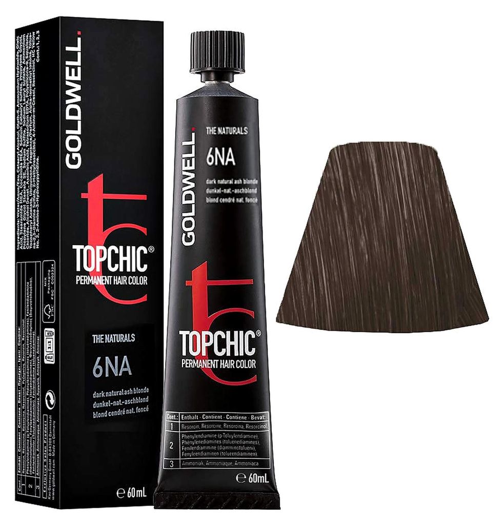 Goldwell Topchic Tube 6NA Dark Natural Ash Blonde 60ml Immagine del prodotto 