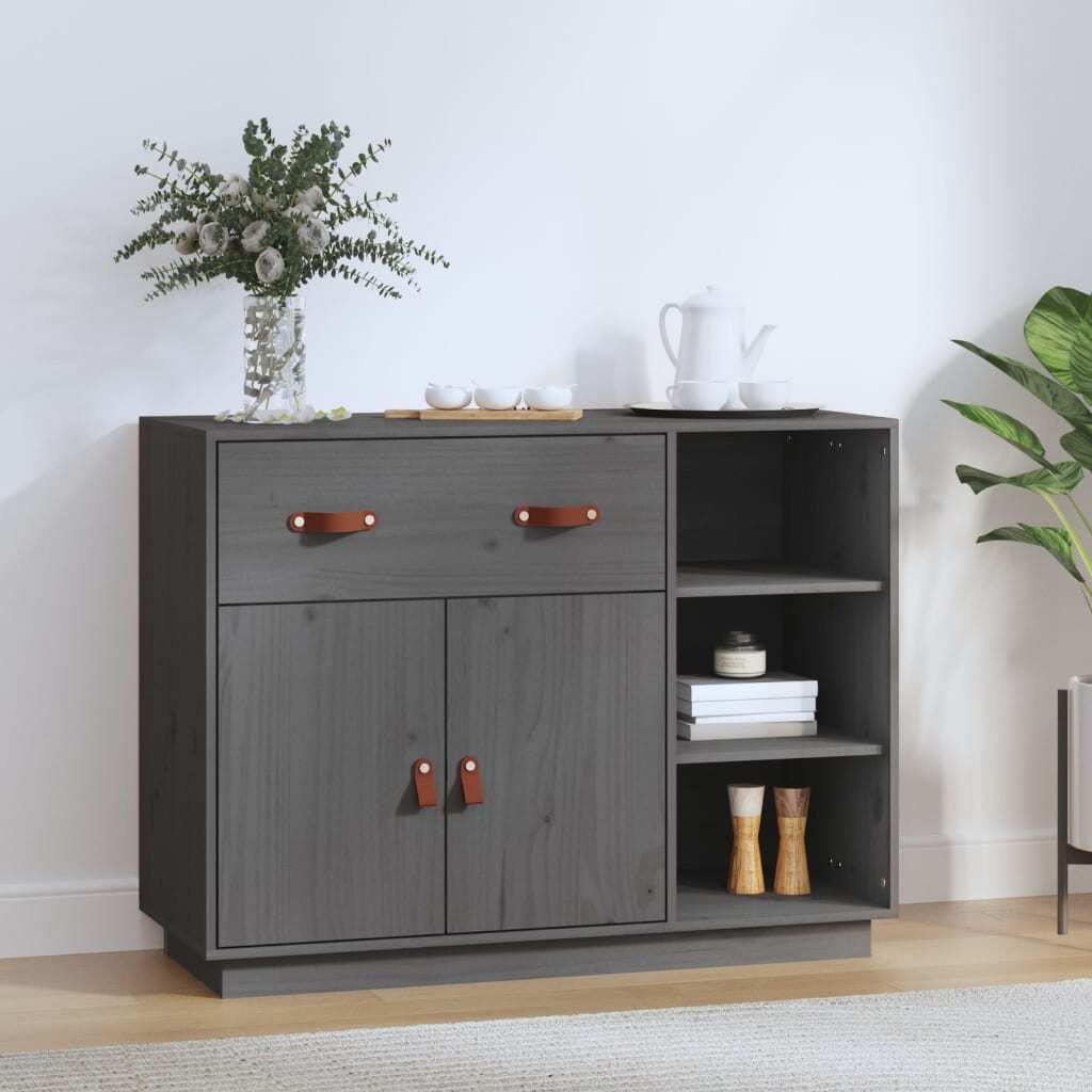 Maison Exclusive - Sideboard Grau 98,5x40x75 cm Massivholz Kiefer