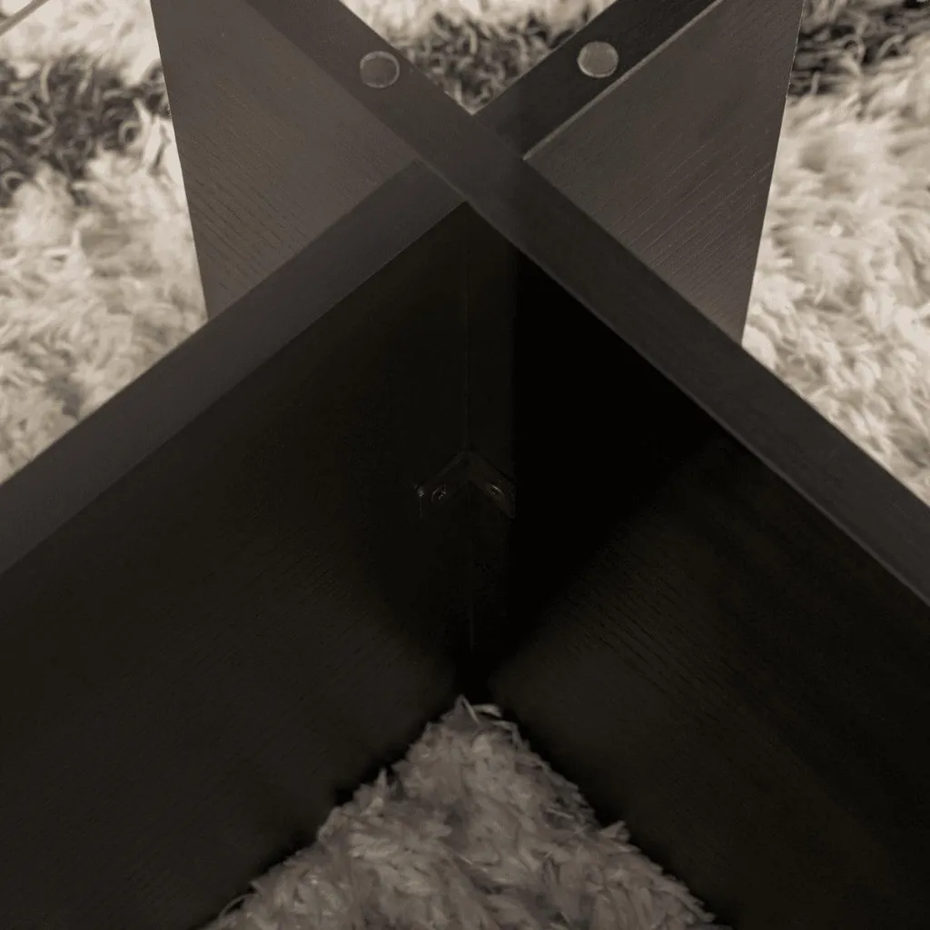 Table basse FLAVIO plateau verre trempé résistant et pieds noirs