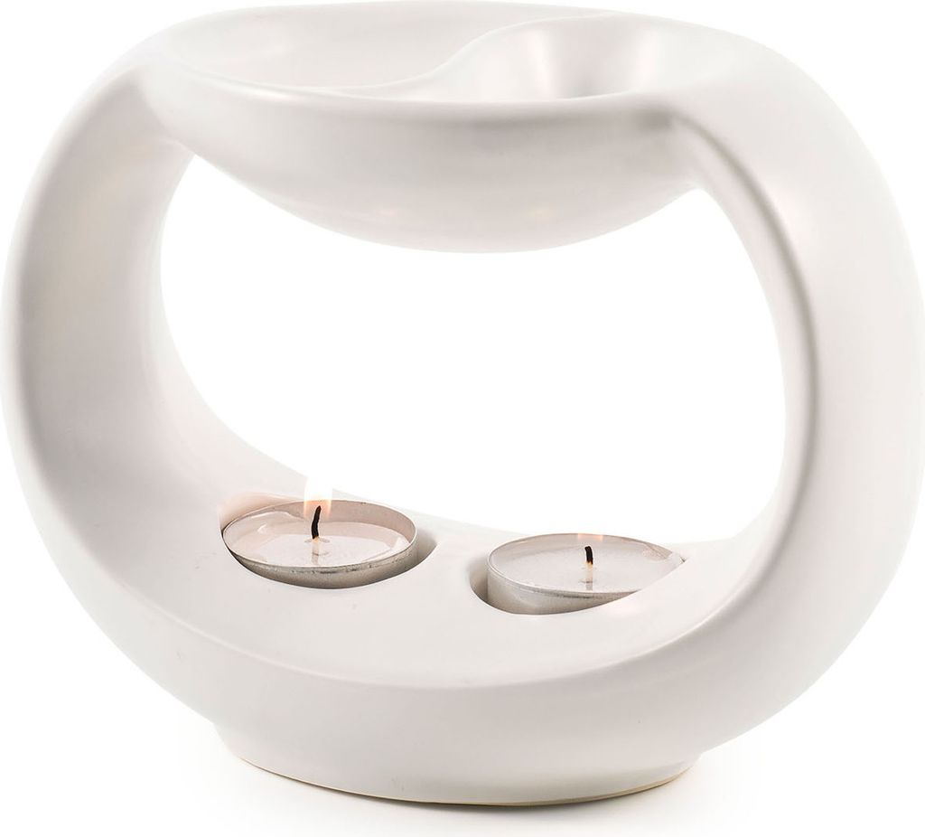 Duftlampe "Yin & Yang" in weiß, H 14 cm, für 2 versch. Duftöle geeignet