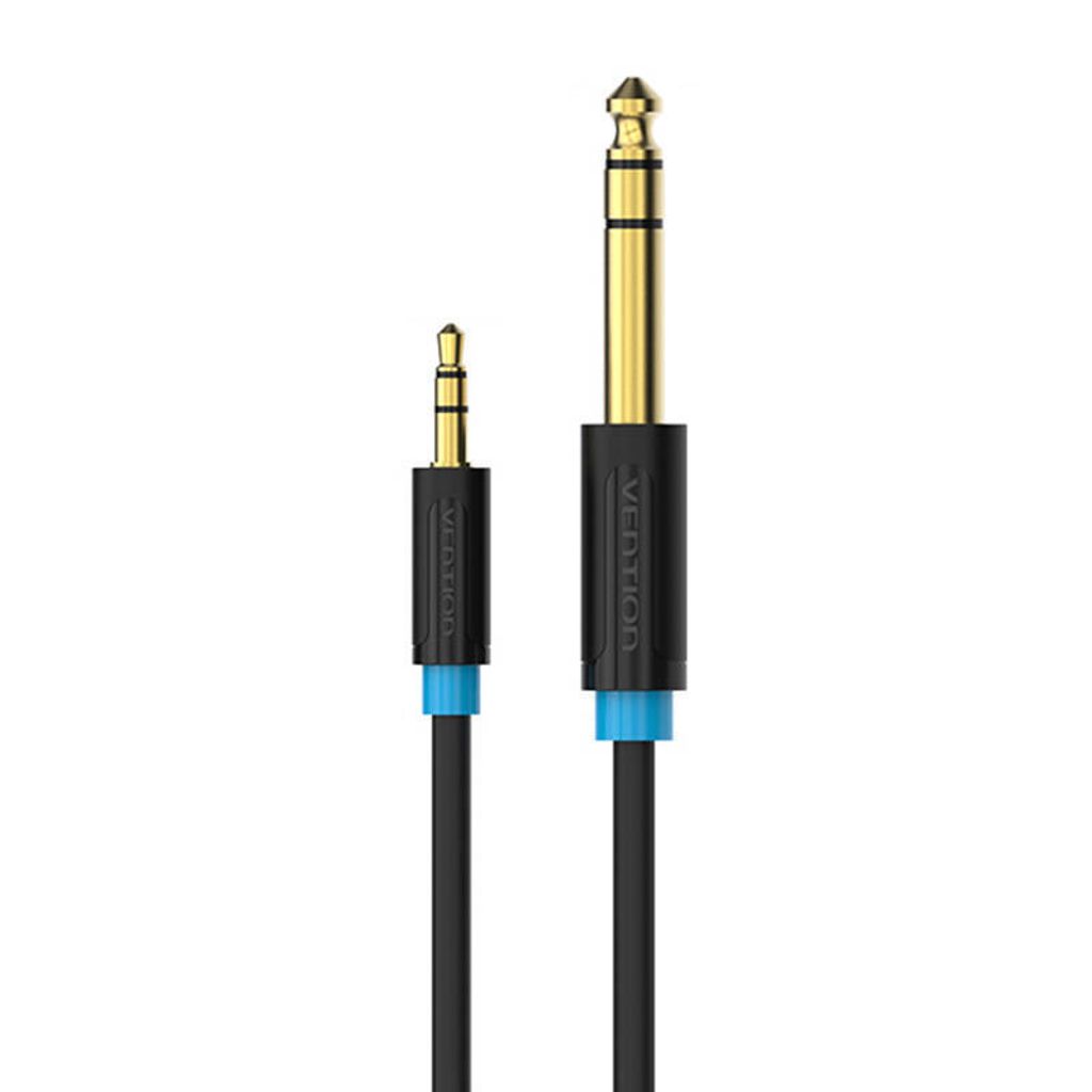 Vention BABBH Audiokabel, 3,5-mm-TRS-Stecker auf 6,35-mm-Stecker, 2 m, Schwarz