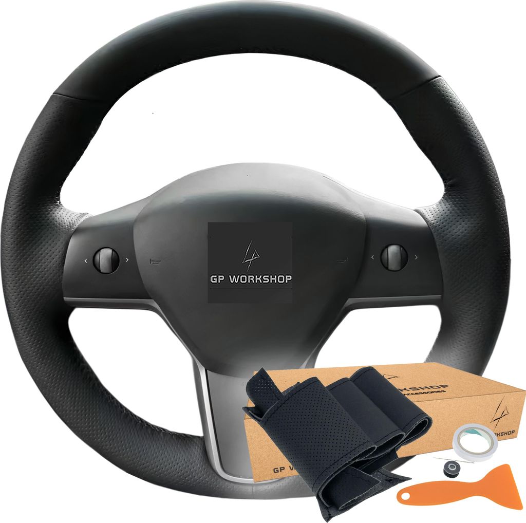 Lenkradbezug DIY Set Tesla Model 3/Y Schwarz