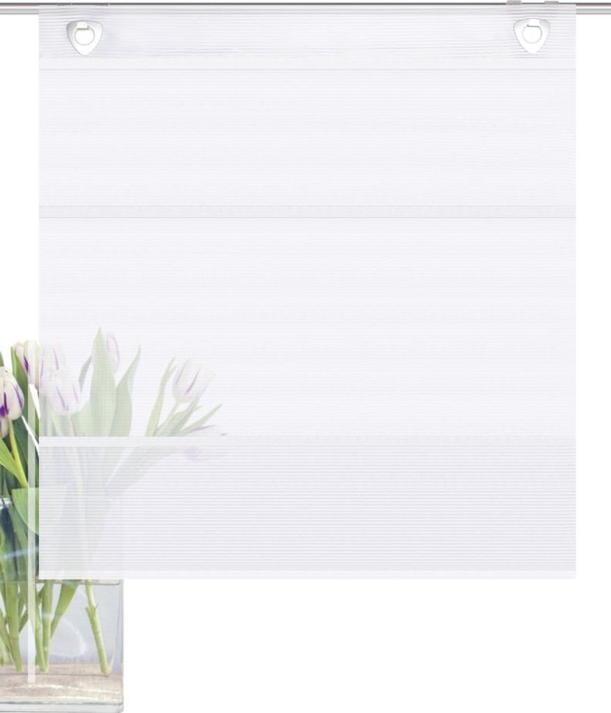 Magnetrollo Bambus-Optik in Uni weiß, 130 x 45 cm bis 210 x 70 cm, inkl. Aufhängehaken