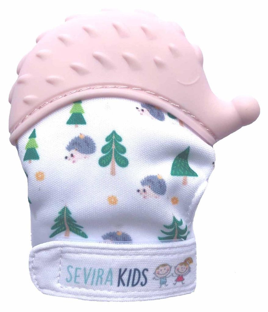 Beißhandschuh igel Tiny - Idéale entre 3 et 10 mois, peut être utilisée jusqu'à 12 mois selon la taille des mains. - Rose | by SEVIRA KIDS