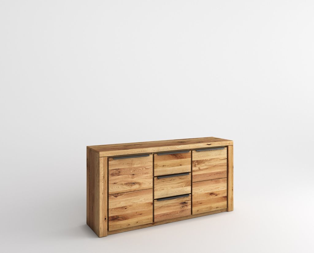Sideboard Kommode Greta in Wildeiche geölt Teilmassiv Breite 160cm Anrichte