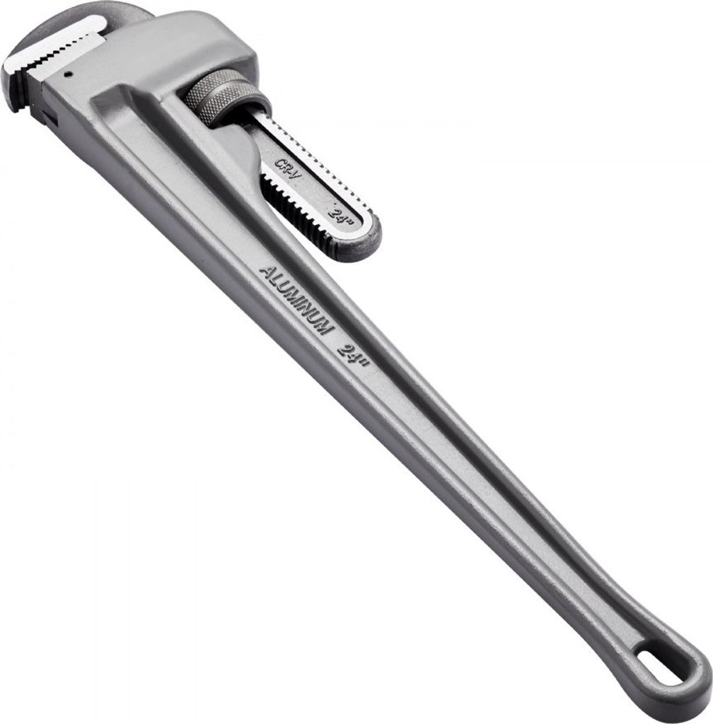 Aluminium Gerade Rohrzange 24" - Einstellbarer Sanitärschlüssel - CRV Backe - Werkzeug für Sanitärinstallationen und Rohrarbeiten