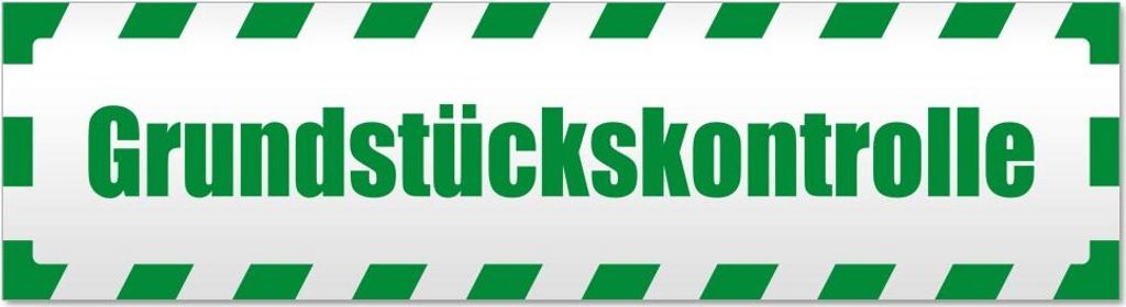 Grundstückskontrolle gestreift Magnetschild Schild magnetisch