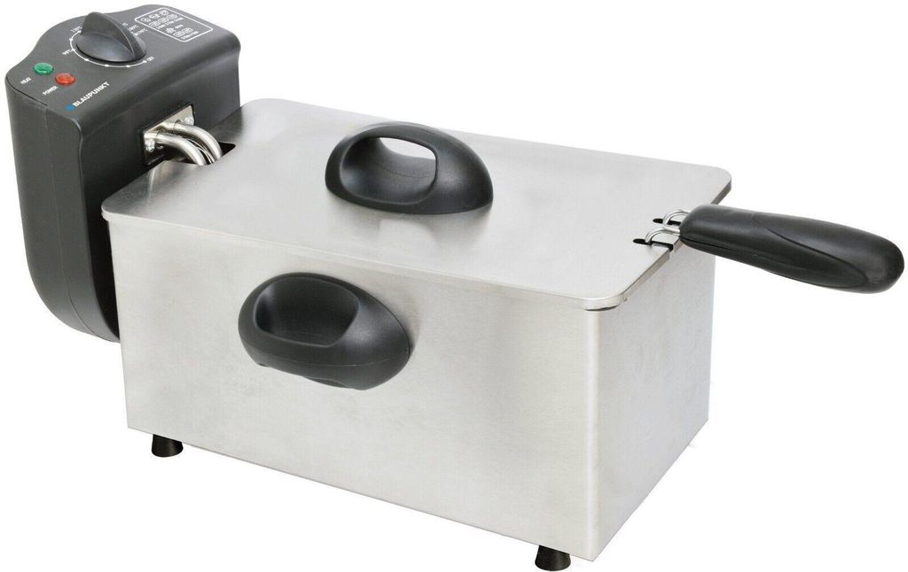 Blaupunkt MEN761 Fritteuse mit Öl 3L, automatische Abschaltung, 2000W, Friteuse mit fett, Temperaturkontrolle, Korb mit Hubfunktion, 42 x 24 x 26 cm