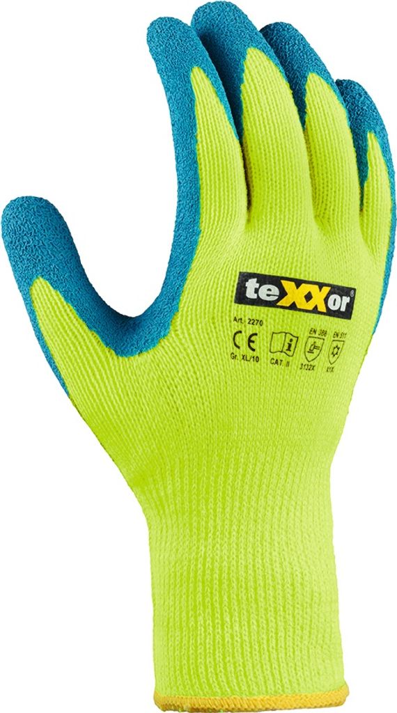 teXXor Winterhandschuh TOUCH POLYACRYL gelb/grau 2270 Größe 9