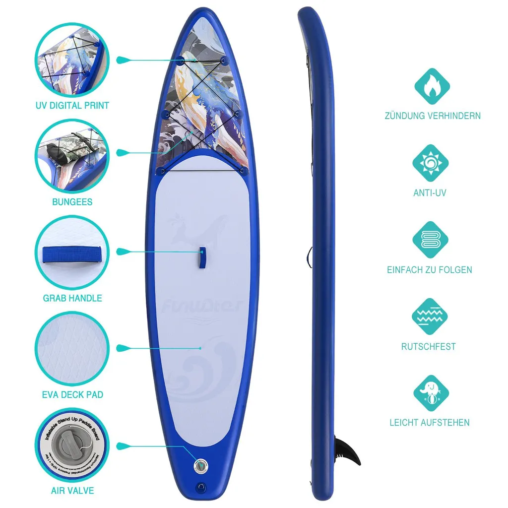 Planche de Paddle Gonflable SUP Pack Complet 350cm Charge Max 150kg