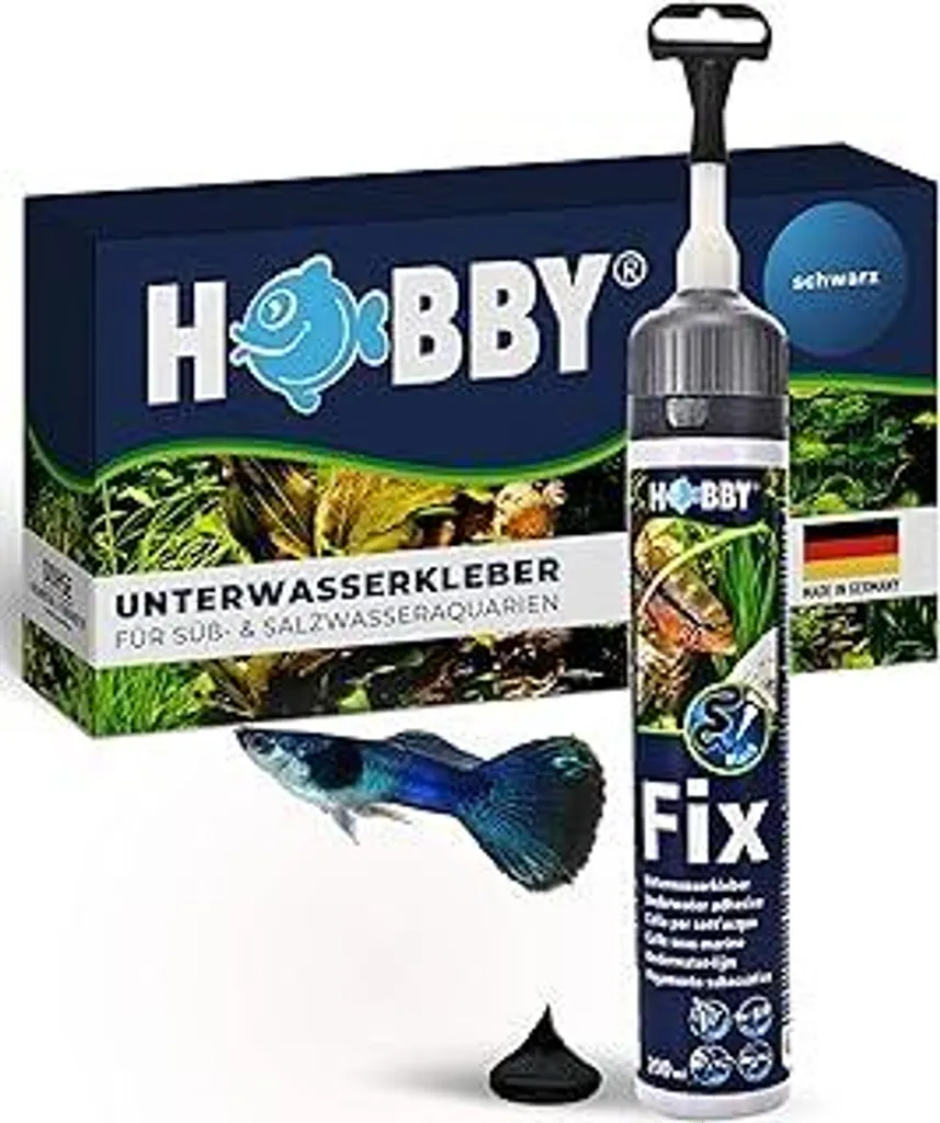 HOBBY Colla Subacquea 200ml Nero - Sigillante Acquario Professionale
