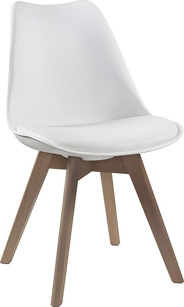 JODY 2-Stuhl-Set - Polypropylen, Ökoleder und Buche - Farbe Weiß