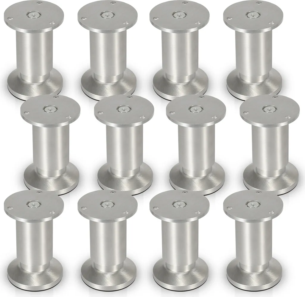 Gambe per Mobili Alluminio 120mm Aopunly - Set 12 Pezzi Regolabili
