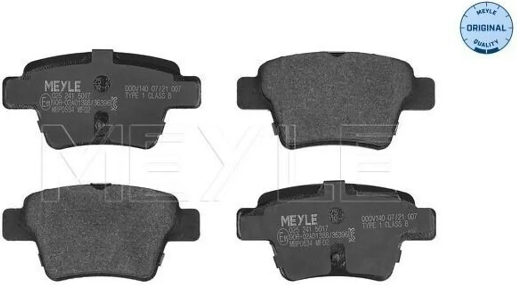 Plaquettes de frein arrière pour Peugeot 307 et 207 CC MEYLE OE