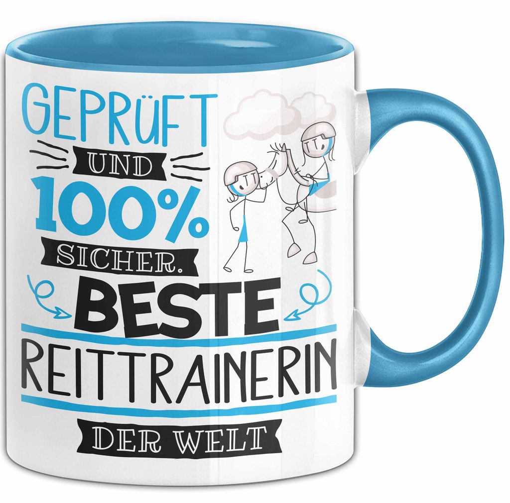Beste Reittrainerin Der Welt Tasse Geschenk für Eine Reittrainerin Und Sicher Geschenkidee Geburtstag Weihnachten (Blau)