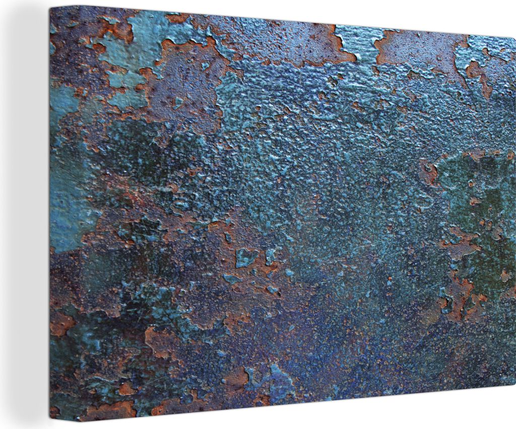 OneMillionCanvasses - Leinwandbilder - 140x90 cm, Rost - Aqua - Blau, Wandbilder Kunstdruck Wanddekoration - Foto auf Leinwand - Gemälde auf Hol...
