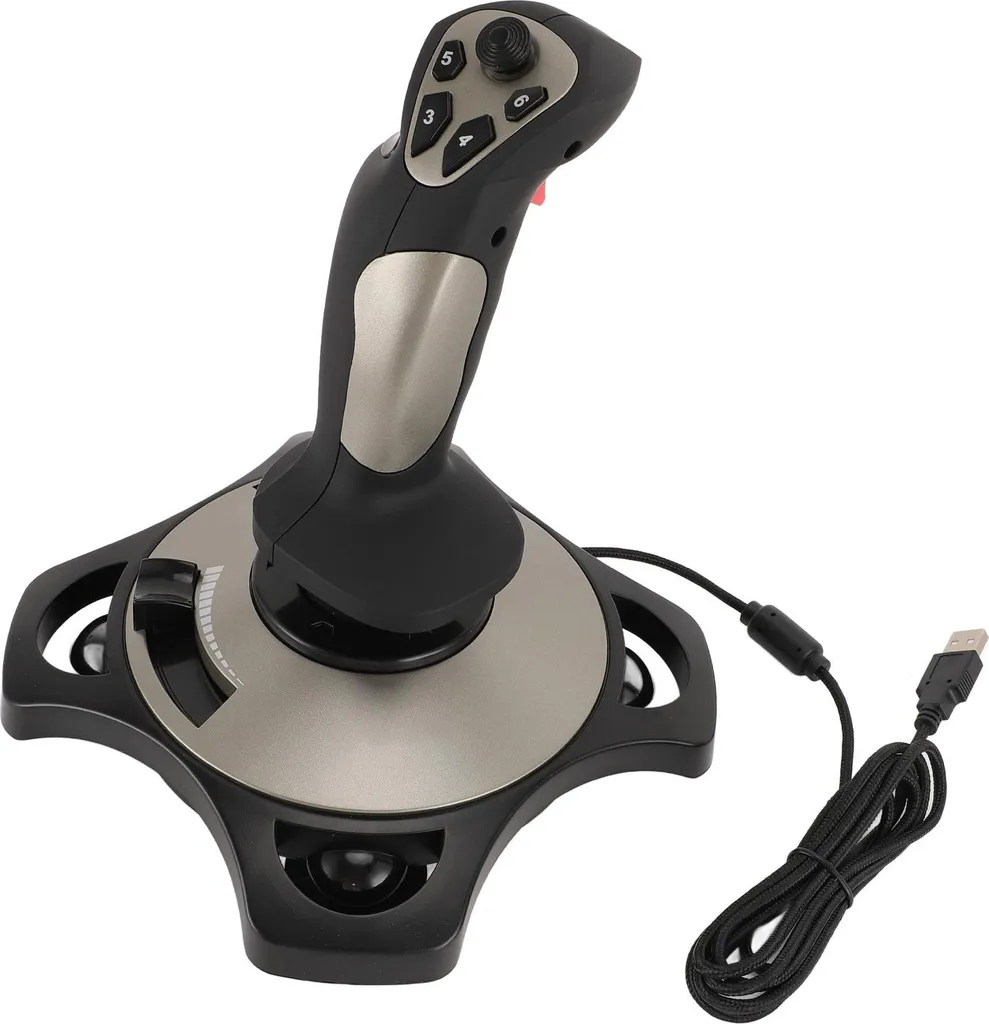 Joystick de Vol PC avec Vibration et Manette des Gaz USB Filaire